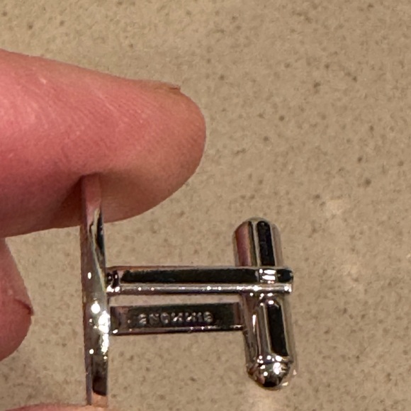 Vintage Sterling Silver Simmons oval cuff links